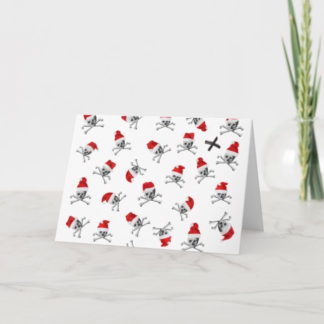 Tarjeta de navidades con cráneos piratas (Anverso)