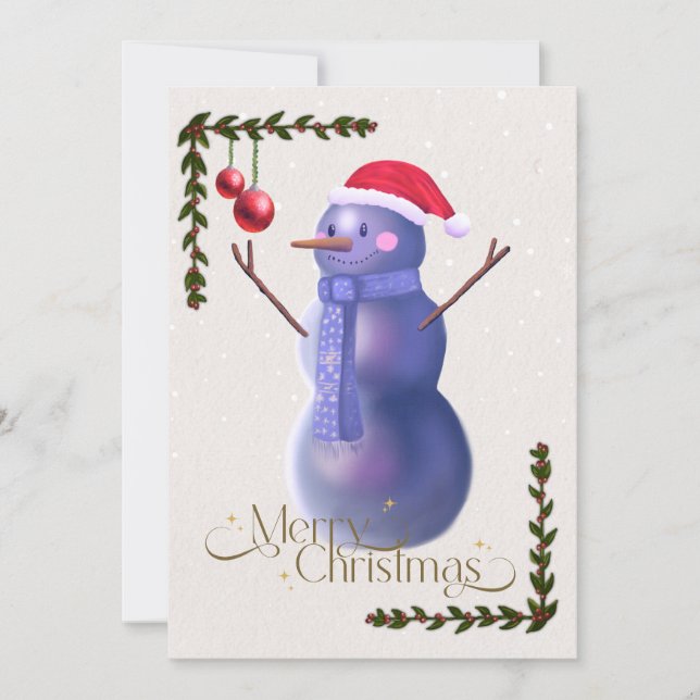 Tarjeta de navidades con decoración festiva y de m (Anverso)