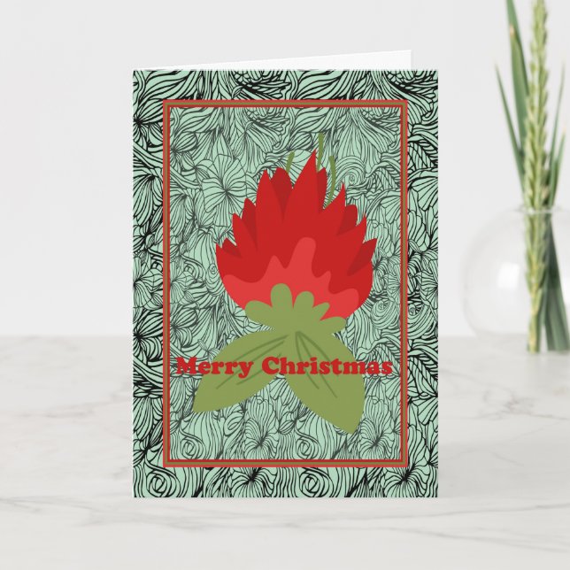 Tarjeta de navidades con diferente diseño verde y  (Anverso)