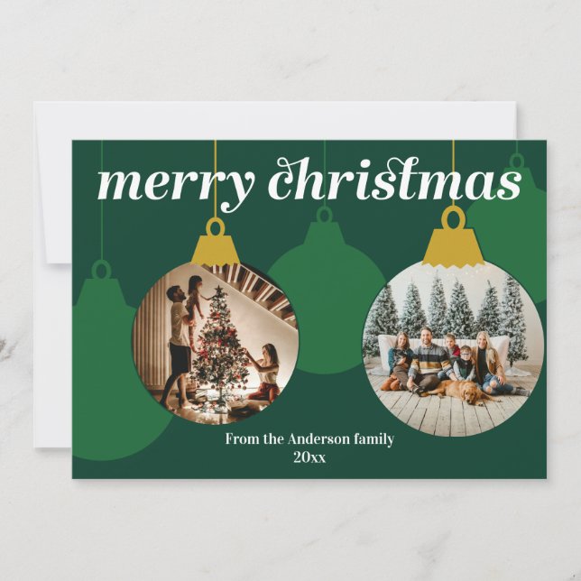 Tarjeta de Navidades con dos fotos (Anverso)