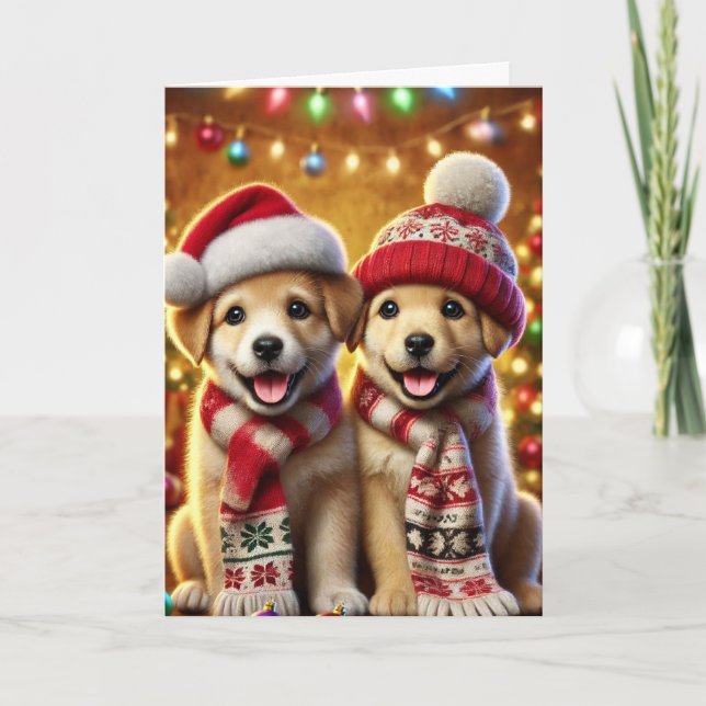 tarjeta de navidades con dos perros (Anverso)