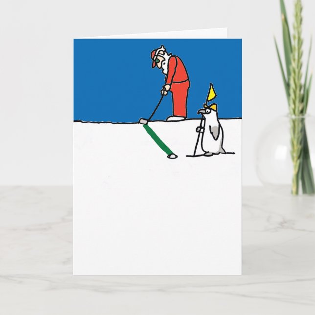 Tarjeta de navidades con el ilustracion de golf Sa (Anverso)