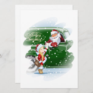 Tarjeta de navidades con el personalizado Santa y 