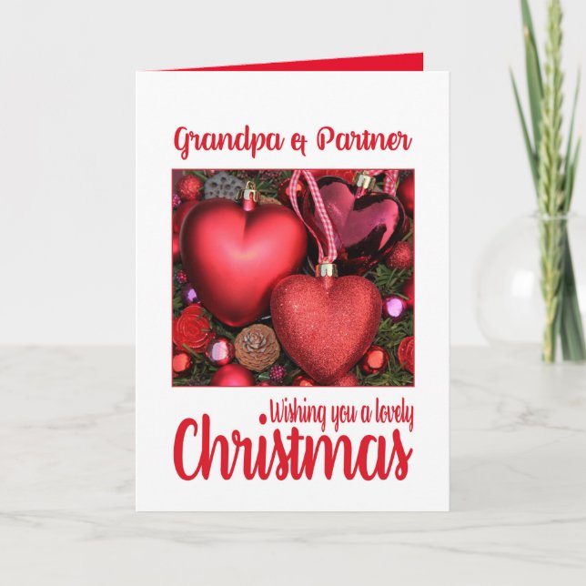 Tarjeta de Navidades con encanto para abuelo y par (Anverso)