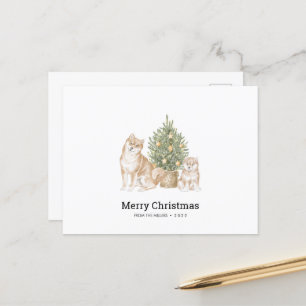 Tarjeta de navidades con familia de perros chiítas