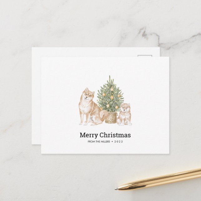 Tarjeta de navidades con familia de perros chiítas (Anverso/Reverso In Situ)