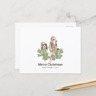 Tarjeta de navidades con la familia de perros con