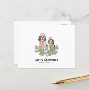 Tarjeta de navidades con la familia de perros Spri