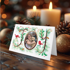 Tarjeta de Navidades con letras de joy de fotos