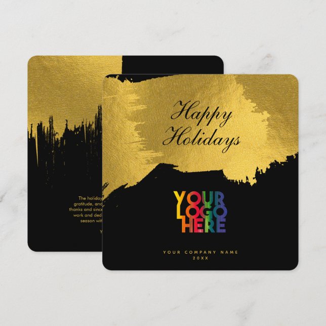 Tarjeta de Navidades con logotipo de negocios Blac (Anverso / Reverso)