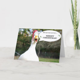 Tarjeta de navidades con pato cantante
