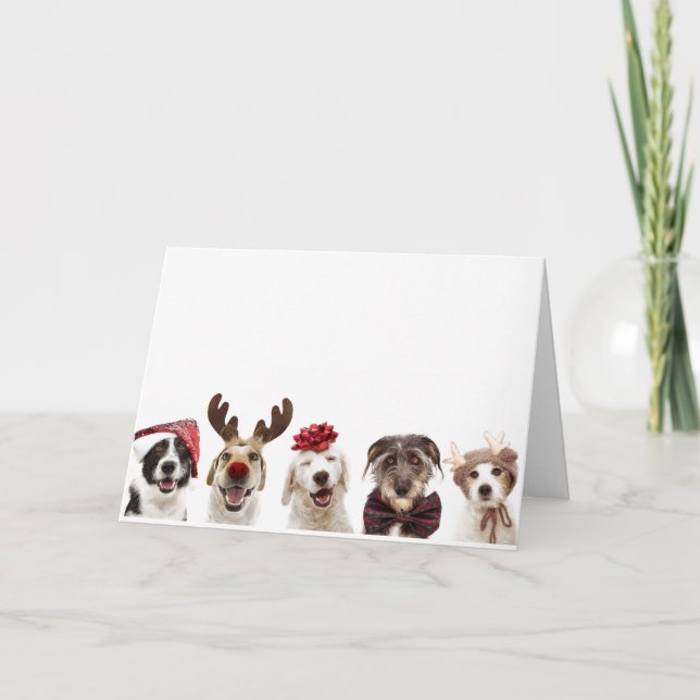 TARJETA DE navidades CON PERROS CELEBRANDO NAVIDAD (Anverso)