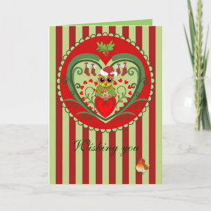 Tarjeta de Navidades con Personalizado Santa Owl y