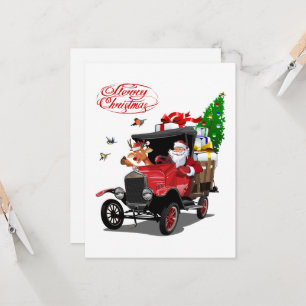 Tarjeta de navidades con personalizado Santa y cie