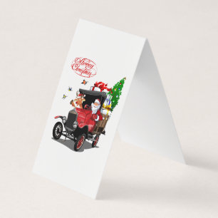 Tarjeta de navidades con personalizado Santa y cie