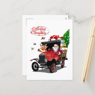 Tarjeta de navidades con personalizado Santa y cie