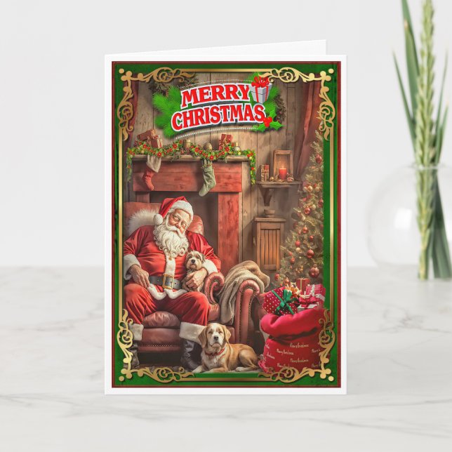 Tarjeta de navidades con Santa Claus (Anverso)