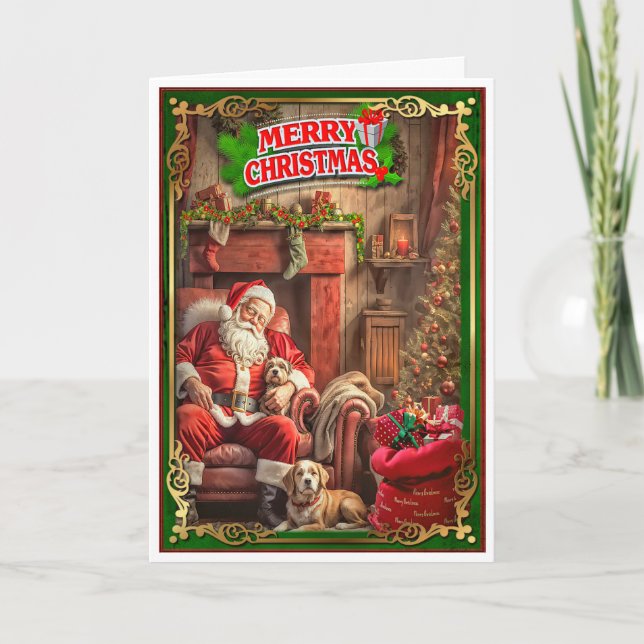 Tarjeta de navidades con Santa Claus (Anverso)