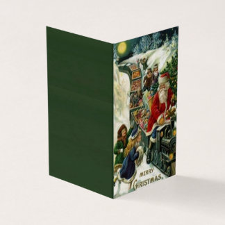 Tarjeta de navidades con Santa en un tren de jugue