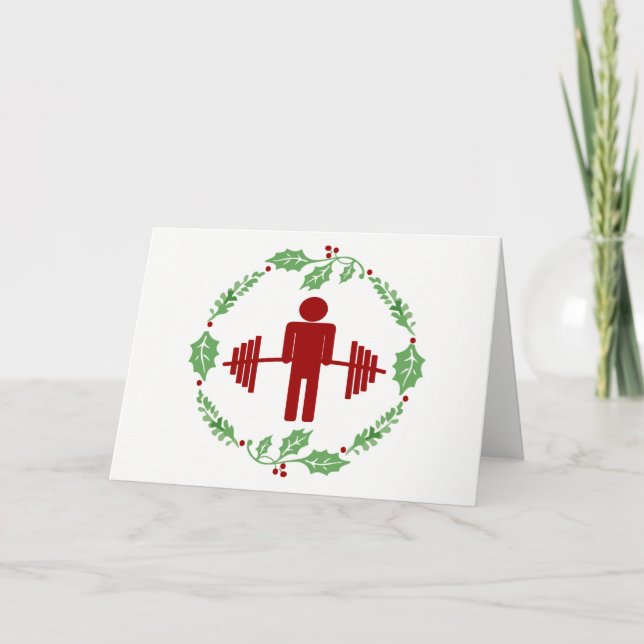 Tarjeta de Navidades con temas de fitness divertid (Anverso)