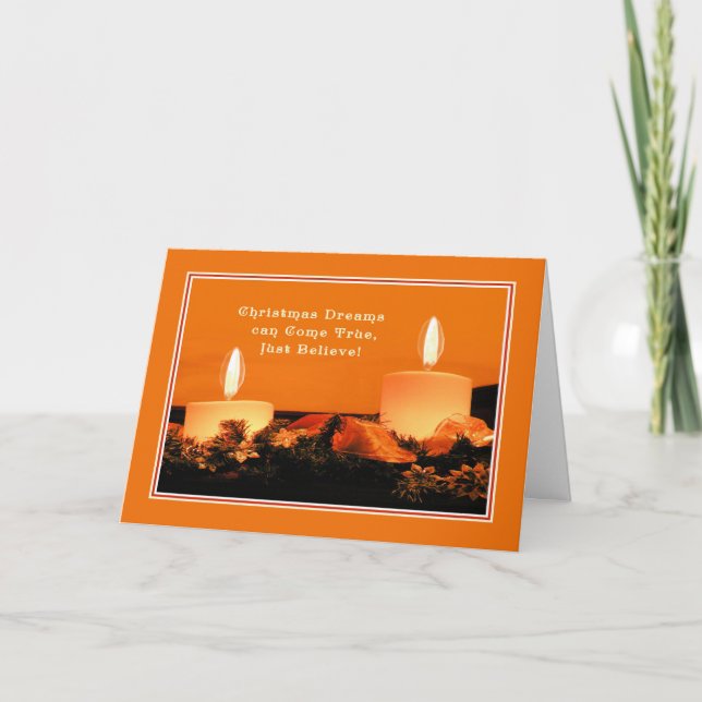 Tarjeta de navidades con velas (Anverso)