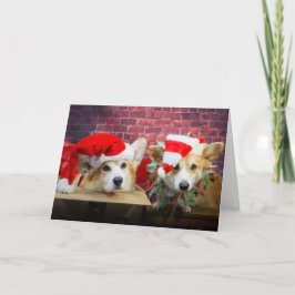 Tarjeta de Navidades Corgi Elf
