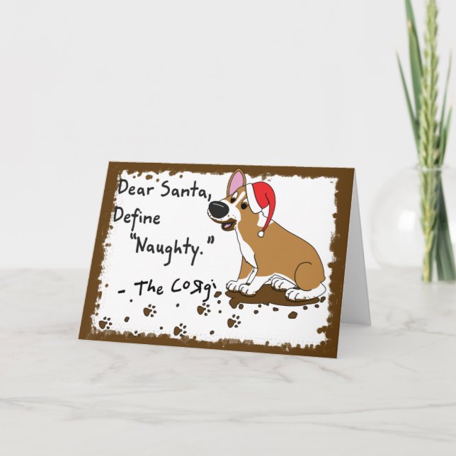 Tarjeta de Navidades Corgi Navidades Muddy (Anverso)