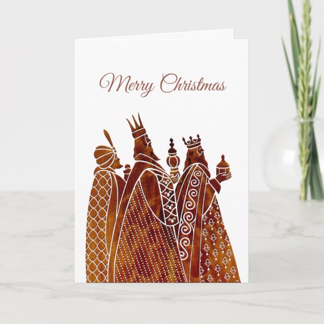 Tarjeta de Navidades corporativos con tres Wisemen (Anverso)