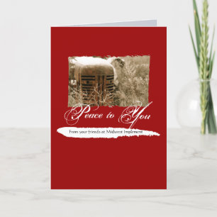 Tarjeta de Navidades corporativos con un viejo tra