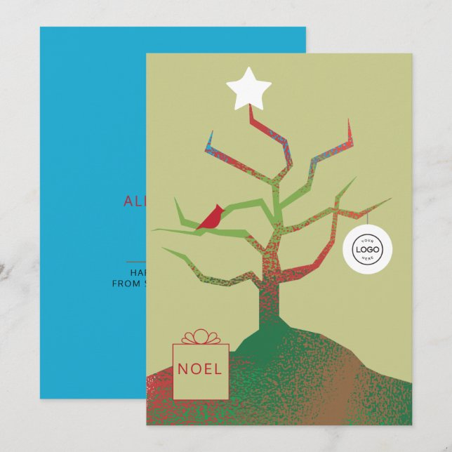 Tarjeta de Navidades corporativos de arte (Anverso / Reverso)
