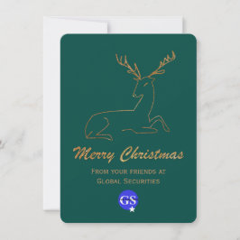 Tarjeta de Navidades corporativos de Deer Dorado