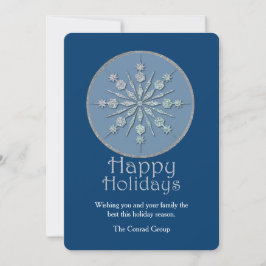 Tarjeta de Navidades corporativos Silver Snowflake