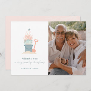 Tarjeta de Navidades costeros con foto