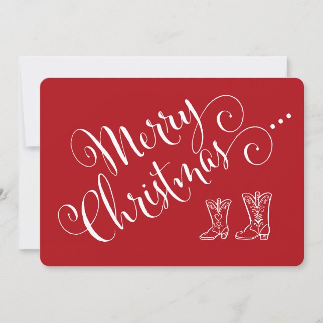 Tarjeta de Navidades Cowboy Boots (Anverso)