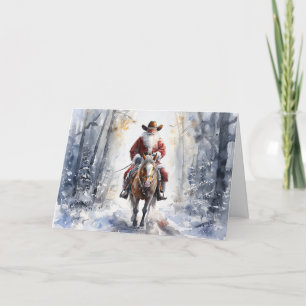 Tarjeta de Navidades Cowboy Santa