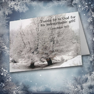 Tarjeta de Navidades cristianos de árboles de invi