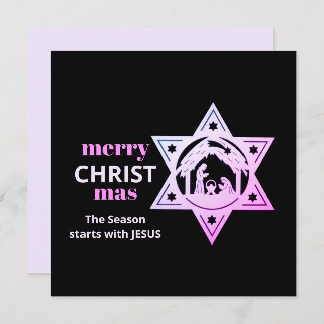 Tarjeta de Navidades cristianos de natividad moder (Anverso / Reverso)