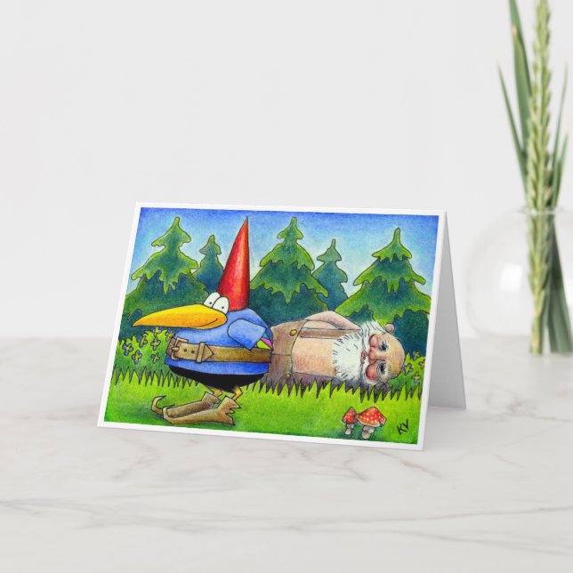 Tarjeta de Navidades Crow Gnome (Anverso)