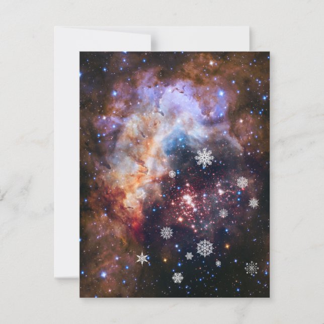 Tarjeta de Navidades cruzados de nebulosa de nieve (Anverso)