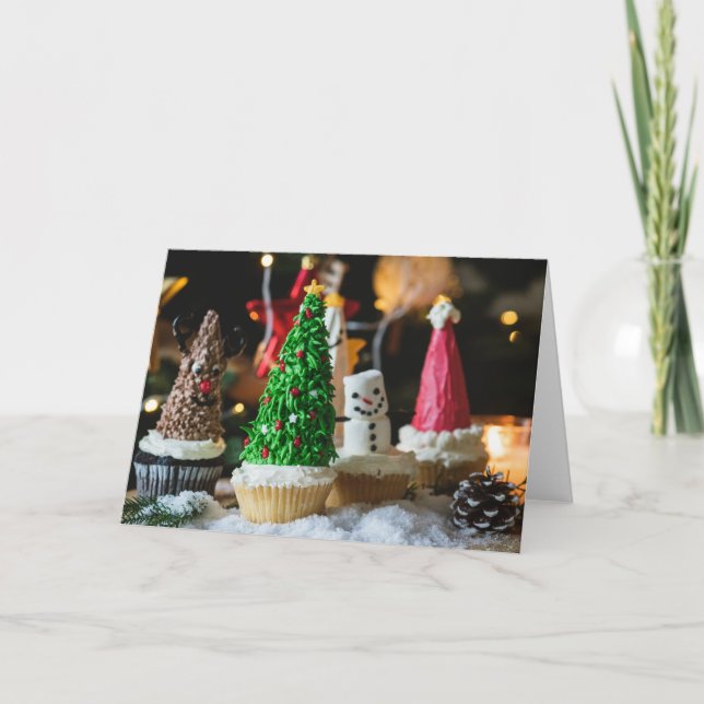 Tarjeta de Navidades Cupcakes (Anverso)