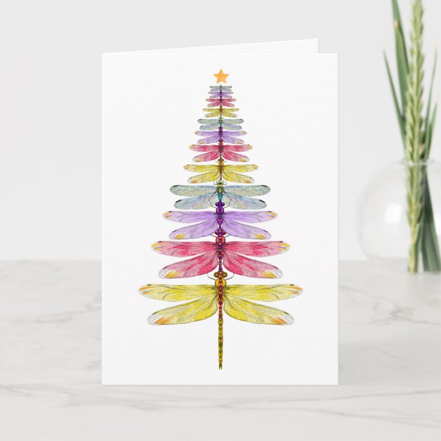 Tarjeta de Navidades Cute Dragonfly (Anverso)