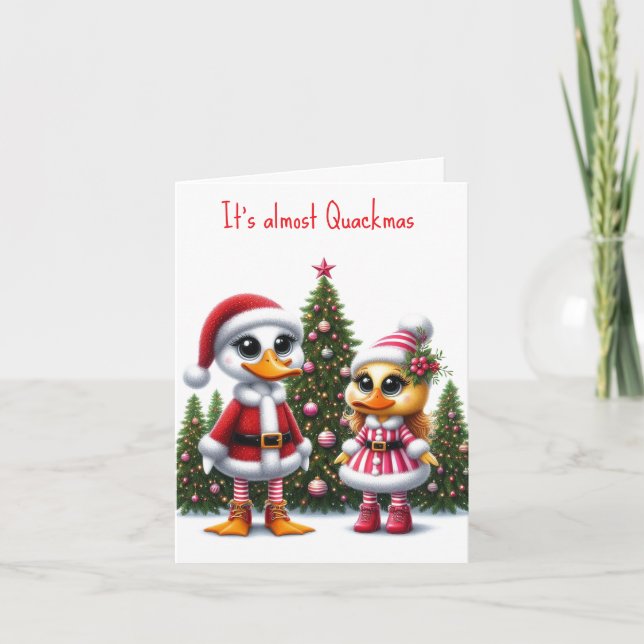 Tarjeta de Navidades Cute Duckies (Anverso)
