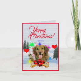 Tarjeta de Navidades Cute Golden Retriever persona