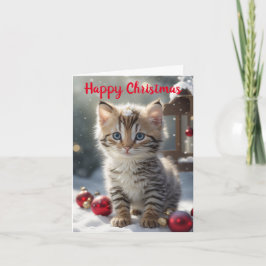 Tarjeta de Navidades Cute Kitten