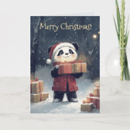 Tarjeta de Navidades Cute Panda