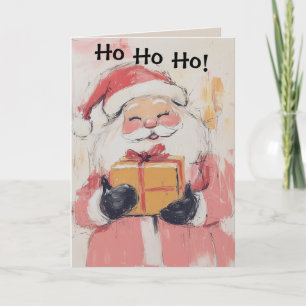 Tarjeta de Navidades Cute Pastel Santa Claus