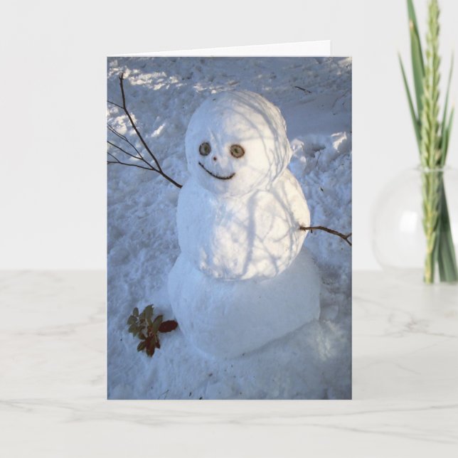 Tarjeta de Navidades Cute Snowman (Anverso)