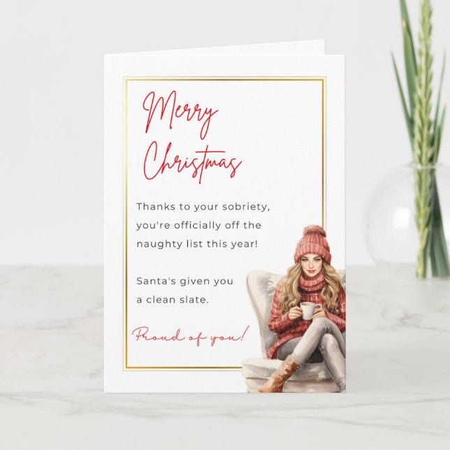 Tarjeta de Navidades Cute Sobriety (Anverso)