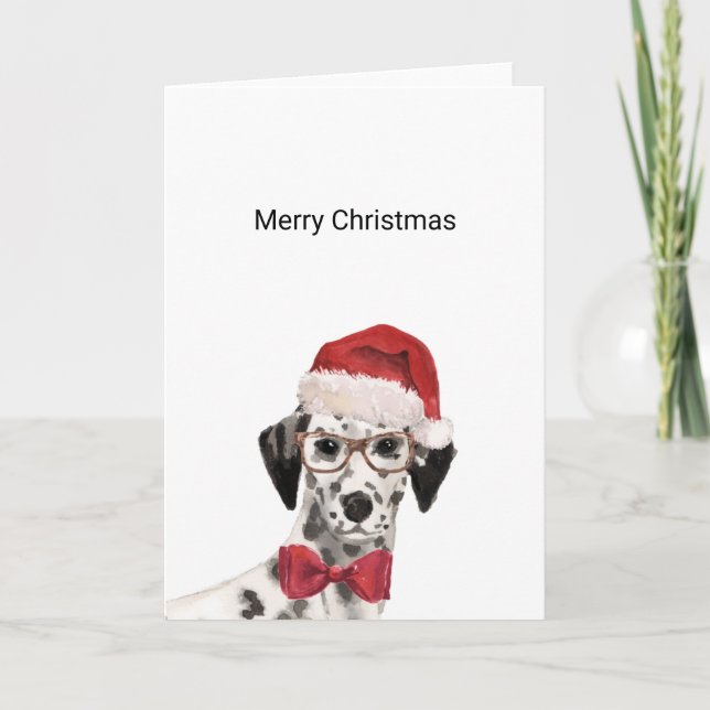 Tarjeta de Navidades Dalmatian Santa (Anverso)