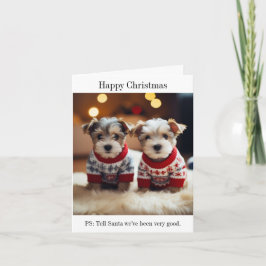 Tarjeta de Navidades Dandie Dinmont Terrier Puppie
